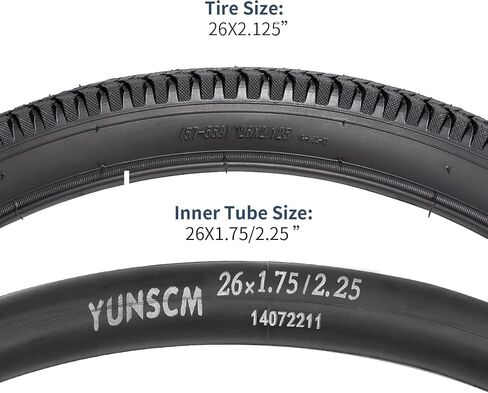 YUNSCM 2-PCS 26" Bike Tires 26 x 2.125/57-559 and 26" Bike Tubes Schrader Valve Compatible with 26x2.10 26x2.125 Bike Bicycle Tires and Tubes (Y-1145) in Saudi Arabia