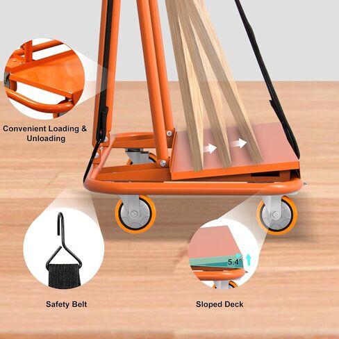 Heavy Duty Drywall Sheet Cart, 2200LBS Load Capacity Steel Panel Dolly with 4 Swivel Casters Wheel, Powder Coated Rust Resistant, Multi-Purpose Cart for Moving Various Panels in Saudi Arabia