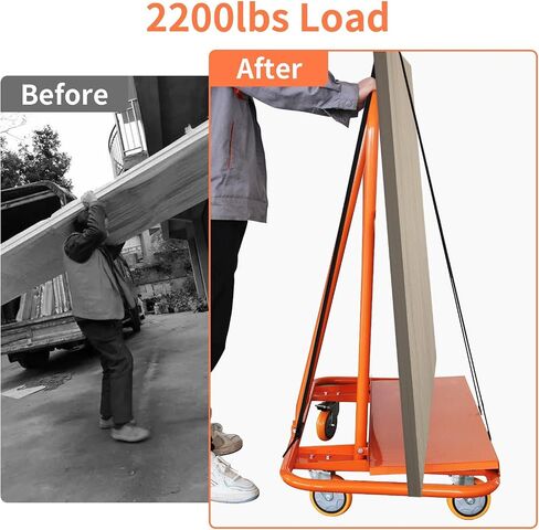 Heavy Duty Drywall Sheet Cart, 2200LBS Load Capacity Steel Panel Dolly with 4 Swivel Casters Wheel, Powder Coated Rust Resistant, Multi-Purpose Cart for Moving Various Panels in Saudi Arabia