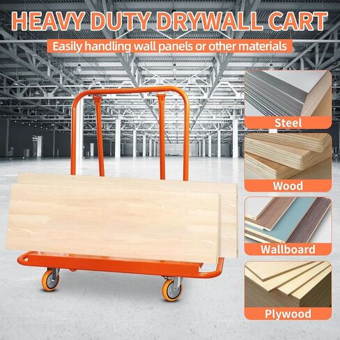 Heavy Duty Drywall Sheet Cart, 2200LBS Load Capacity Steel Panel Dolly with 4 Swivel Casters Wheel, Powder Coated Rust Resistant, Multi-Purpose Cart for Moving Various Panels in Saudi Arabia