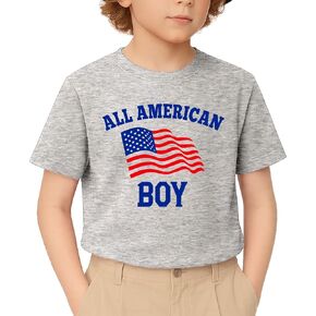 Flafens 4th of July Shirts for Boys - Independence Day Boys 4th of July Shirt Kids Patriotic USA American Flag T-Shirt in Kuwait
