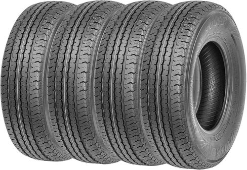 SunF HaulPro Set of 4 Radial Trailer Tires ST205/75R14, Load Range D w/Scuff Guard, 8 Ply in Saudi Arabia