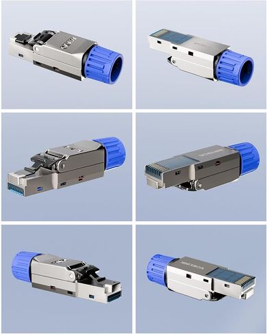 VCELINK Cat8 Toolless RJ45 connector, Gold Plated Tool Free Cat 8 Connector, Shielded Ethernet Plug for Cat8/Cat7 Ethernet cable, 22AWG to 24AWG, 40Gbps, 2 Pack in Saudi Arabia