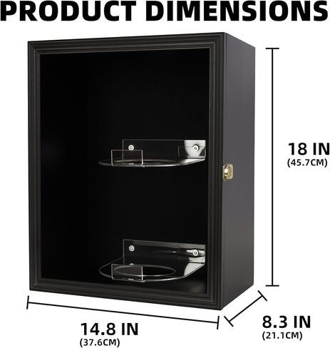 DisplayGifts كرة القدم حافظة عرض حافظة حائطية كاملة الحجم صندوق كرة قدم خشبي تذكارات مع 98% حامل باب أكريليك للأشعة فوق البنفسجية (حامل كرة قدم واحد) in Kuwait