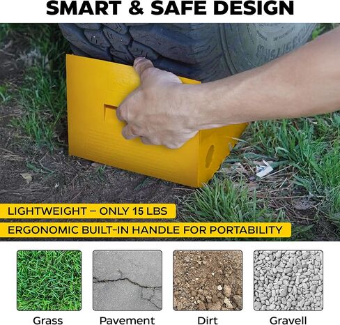ESCO Pro Series Wheel Chock for Haul Trucks, Construction Equipment, Large Cranes and Trailers, Safety Yellow in Kuwait