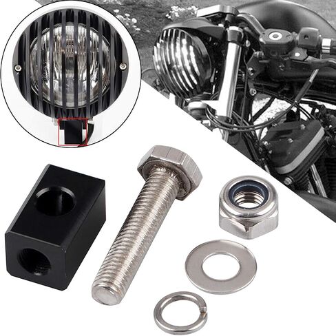 Motorcycle Headlight Bucket Bottom Mount Block Headlight Mounting Bottom for Harley Touring Dyna Sportster Chopper Bobber Custom, Chrome in Saudi Arabia
