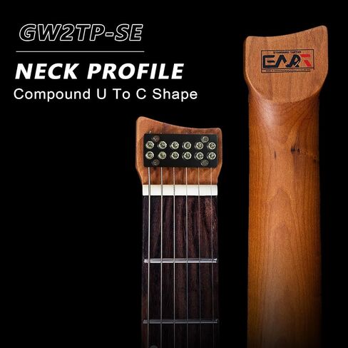EART GW2TP-SE Lightweight Headless Electric Guitar, Solid Electric Guitar, Roasted Mahogany Body, Custom Artones-TSE pickups with Guard, Satin Finish in Saudi Arabia