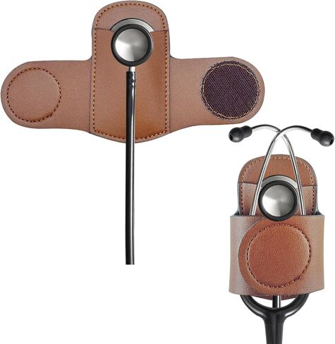 Leather Stethoscope Holder Hip Clip, Stethoscope Hip Holder for Waist Belt, Clip-on Stethoscope Holder for Physicians Nurses (black) in Saudi Arabia