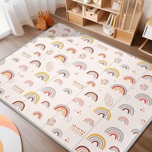 Baby Play Mat for Floor,79" x 71"Extra Large Foam Play Mats,Foldable Play Mat,Waterproof Anti-Slip Floor Playing Mats for Babies,Toddlers,Infants,Reversible Baby Crawling Mat for Indoor and Outdoor in Saudi Arabia