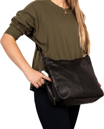 حقيبة يد Ava Leather Hobo مع الحافظات العالمية وجيب قفل in Saudi Arabia