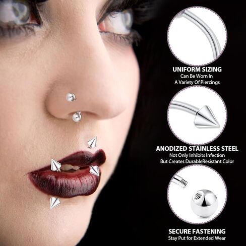 10PCS Eyebrow Piercing Jewelry – 16G Surgical Steel Curved Barbell Eyebrow Rings, Vertical Labret Lip Rings, Rook Helix Conch Daith Piercings for Women & Men (6mm/8mm/10mm/12mm) in Saudi Arabia