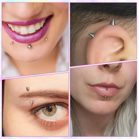 10PCS Eyebrow Piercing Jewelry – 16G Surgical Steel Curved Barbell Eyebrow Rings, Vertical Labret Lip Rings, Rook Helix Conch Daith Piercings for Women & Men (6mm/8mm/10mm/12mm) in Saudi Arabia