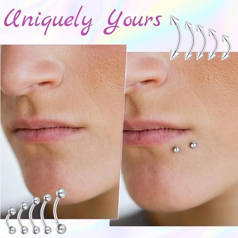 10PCS Eyebrow Piercing Jewelry – 16G Surgical Steel Curved Barbell Eyebrow Rings, Vertical Labret Lip Rings, Rook Helix Conch Daith Piercings for Women & Men (6mm/8mm/10mm/12mm) in Saudi Arabia