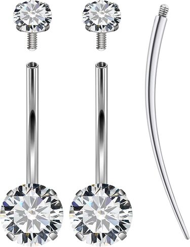 Belly Button Rings Surgical Stee, Extra-long & Short Simple Internally Threaded Belly Rings, 14G Belly Piercing Jewelry,Navel Piercing Jewelry For Women Men 6mm 8mm 10mm 12mm 14mm 16mm in Saudi Arabia
