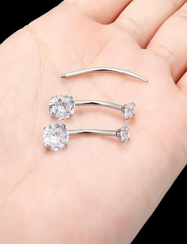 Belly Button Rings Surgical Stee, Extra-long & Short Simple Internally Threaded Belly Rings, 14G Belly Piercing Jewelry,Navel Piercing Jewelry For Women Men 6mm 8mm 10mm 12mm 14mm 16mm in Saudi Arabia