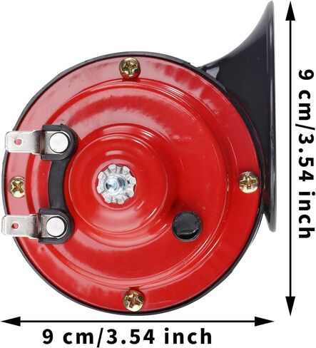 CAREONLINE Red 2Pcs 300DB Super Loud Car Horns 12V Waterproof Air Horns Replacement Kit Car Air Electric Snail Double Horn Universal for Most Cars Motorcycles Trucks Trains Bikes Boats in Saudi Arabia