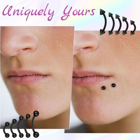 10PCS Eyebrow Piercing Jewelry – 16G Surgical Steel Curved Barbell Eyebrow Rings, Vertical Labret Lip Rings, Rook Helix Conch Daith Piercings for Women & Men (6mm/8mm/10mm/12mm) in Saudi Arabia