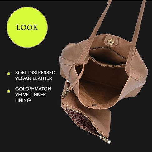 Ophelia Hobo - Vegan Leather Hobo Shoulder Bag - Adjustable Strap Detachable Wristlet - 13" L x 5" W x 12.5" H in Saudi Arabia
