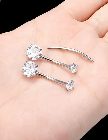 Belly Button Rings Surgical Stee, Extra-long & Short Simple Internally Threaded Belly Rings, 14G Belly Piercing Jewelry,Navel Piercing Jewelry For Women Men 6mm 8mm 10mm 12mm 14mm 16mm in Saudi Arabia
