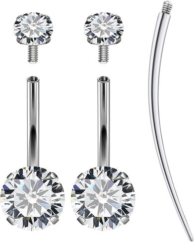 Belly Button Rings Surgical Stee, Extra-long & Short Simple Internally Threaded Belly Rings, 14G Belly Piercing Jewelry,Navel Piercing Jewelry For Women Men 6mm 8mm 10mm 12mm 14mm 16mm in Saudi Arabia