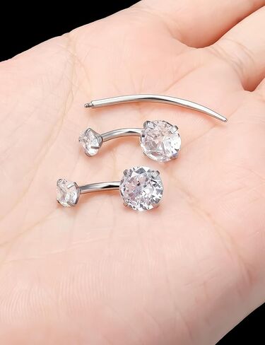 Belly Button Rings Surgical Stee, Extra-long & Short Simple Internally Threaded Belly Rings, 14G Belly Piercing Jewelry,Navel Piercing Jewelry For Women Men 6mm 8mm 10mm 12mm 14mm 16mm in Saudi Arabia