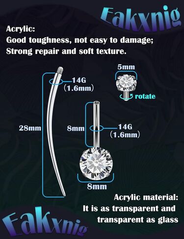 Belly Button Rings Surgical Stee, Extra-long & Short Simple Internally Threaded Belly Rings, 14G Belly Piercing Jewelry,Navel Piercing Jewelry For Women Men 6mm 8mm 10mm 12mm 14mm 16mm in Saudi Arabia