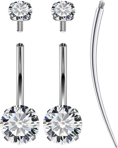 Belly Button Rings Surgical Stee, Extra-long & Short Simple Internally Threaded Belly Rings, 14G Belly Piercing Jewelry,Navel Piercing Jewelry For Women Men 6mm 8mm 10mm 12mm 14mm 16mm in Saudi Arabia