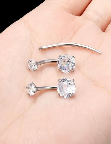 Belly Button Rings Surgical Stee, Extra-long & Short Simple Internally Threaded Belly Rings, 14G Belly Piercing Jewelry,Navel Piercing Jewelry For Women Men 6mm 8mm 10mm 12mm 14mm 16mm in Saudi Arabia