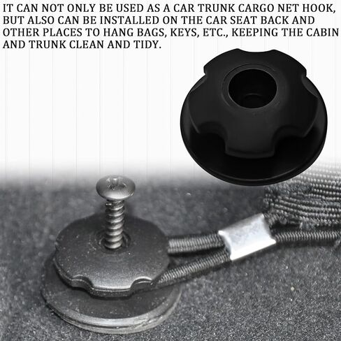 4PCS Cargo Net Hooks Screws of Trunk Net for SUV Small Cargo Net Clips, Rear Trunk Clip Self-Tapping Drill Hooks Ring Loop of Trunk Network Tie Down Storage Organizer Hanging Fastener(Hook) in Saudi Arabia