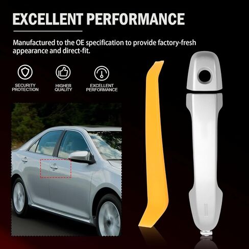 Exterior Door Handle fits Camry 2012-2017 Gray Front Left Driver Side Replaces 6921106090C0, 6925006020C0 Without Push Button Start & Sensor, Without Smart Entry System in Saudi Arabia