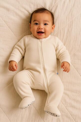 Soft Stretchy Fleece Dual Zipper Footie, Footed Rompers, Sleep N' Play for Infant baby and Toddler in Saudi Arabia