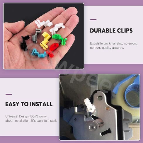 SWPEET 80pcs مقاطع قفل باب القضبان قضبان القضبان ، مقبض الباب الأيسر واليمين قضيب نهاية المقطع المقطع ، مقطع قضيب مقبض الباب الخلفي ، قفل المزلاج مقطع مدبب متوافق مع معظم السيارات in Saudi Arabia