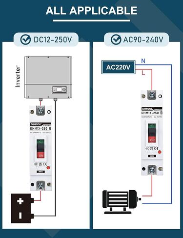 DIHOOL 100 Amp Battery DC Disconnect Switch, DC Breaker for Main Power Station, UPS,Solar in Saudi Arabia