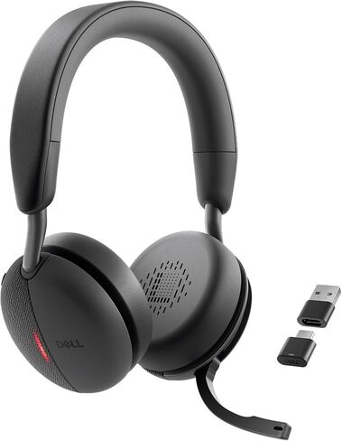 Dell WL3024 Wireless Headset - Leatherette Headband, Built-in AI-Based Noise Cancellation Microphone, Boom mic - Black in Saudi Arabia
