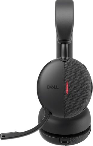 Dell WL3024 Wireless Headset - Leatherette Headband, Built-in AI-Based Noise Cancellation Microphone, Boom mic - Black in Saudi Arabia