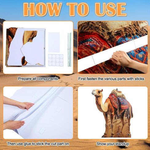 Geelin 5ft Camel Cardboard Cutout Standup Desert Safari Safari theme photo Standup Photo Photo Photo for Arabian Nights Party Nativity Scene Decorations VBS VBS Camel Decor in Saudi Arabia