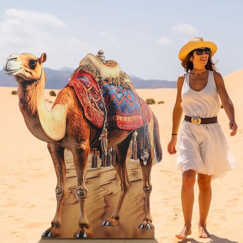 Geelin 5ft Camel Cardboard Cutout Standup Desert Safari Safari theme photo Standup Photo Photo Photo for Arabian Nights Party Nativity Scene Decorations VBS VBS Camel Decor in Saudi Arabia