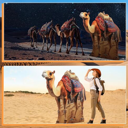 Geelin 5ft Camel Cardboard Cutout Standup Desert Safari Safari theme photo Standup Photo Photo Photo for Arabian Nights Party Nativity Scene Decorations VBS VBS Camel Decor in Saudi Arabia