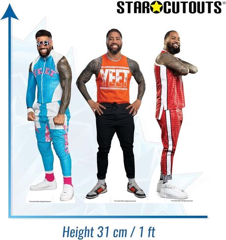 SC4585 WWE Jey and Jimmy USO Three Shelf Top Cardboard Cut Outs Height 31cm - Ideal for WWE Theme, Parties, Birthdays & Fans, Room Decorations & Events in Saudi Arabia