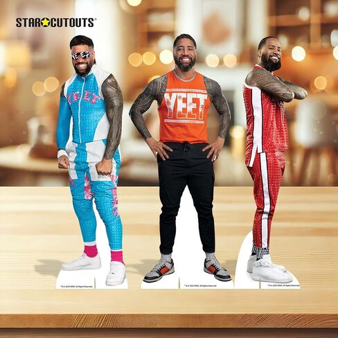 SC4585 WWE Jey and Jimmy USO Three Shelf Top Cardboard Cut Outs Height 31cm - Ideal for WWE Theme, Parties, Birthdays & Fans, Room Decorations & Events in Saudi Arabia