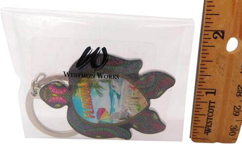 Westmon Works Florida Sea Turtle Keychain Contlulful Colorful Metal Key Ring مع صور المحيط الخلابة in Saudi Arabia