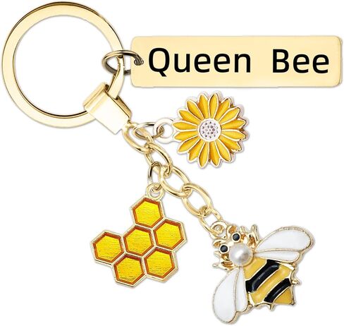Bee Keychain Inspirations Keyring Gifts - كوين نحلة العسل هدية سحر مفتاح ، ديكور مفاتيح الملحق in Saudi Arabia