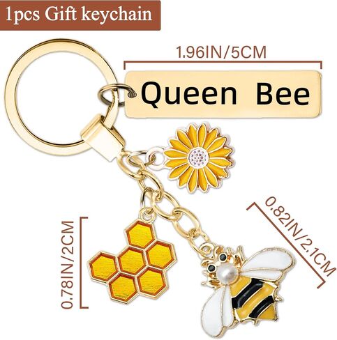 Bee Keychain Inspirations Keyring Gifts - كوين نحلة العسل هدية سحر مفتاح ، ديكور مفاتيح الملحق in Saudi Arabia