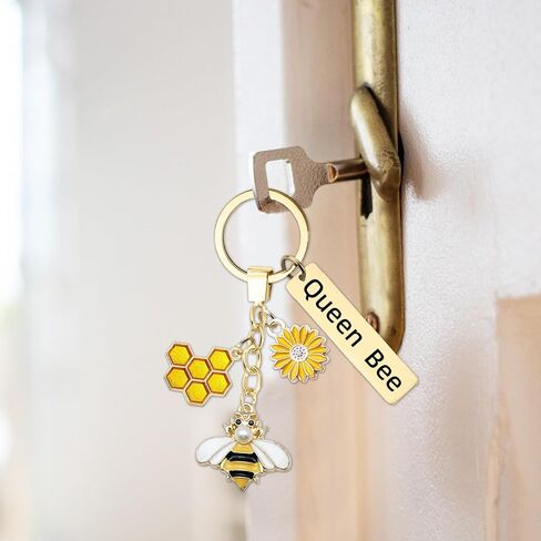 Bee Keychain Inspirations Keyring Gifts - كوين نحلة العسل هدية سحر مفتاح ، ديكور مفاتيح الملحق in Saudi Arabia