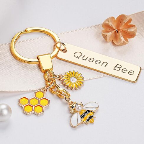 Bee Keychain Inspirations Keyring Gifts - كوين نحلة العسل هدية سحر مفتاح ، ديكور مفاتيح الملحق in Saudi Arabia