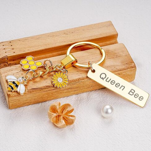 Bee Keychain Inspirations Keyring Gifts - كوين نحلة العسل هدية سحر مفتاح ، ديكور مفاتيح الملحق in Saudi Arabia