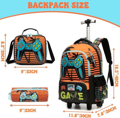 Meetbelify Girls Rolling Backpack with Wheels for Kids 3D Butterfly School Roller Backpack,Carry on Travel Luggage with Lunch Bag and Pencil Case for Girls Ages 5-12 in Kuwait