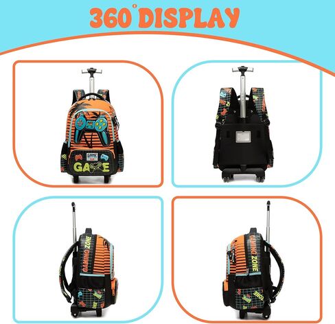 Meetbelify Girls Rolling Backpack with Wheels for Kids 3D Butterfly School Roller Backpack,Carry on Travel Luggage with Lunch Bag and Pencil Case for Girls Ages 5-12 in Kuwait