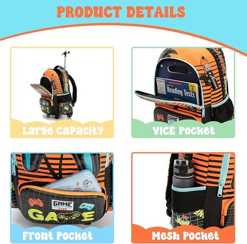 Meetbelify Girls Rolling Backpack with Wheels for Kids 3D Butterfly School Roller Backpack,Carry on Travel Luggage with Lunch Bag and Pencil Case for Girls Ages 5-12 in Kuwait