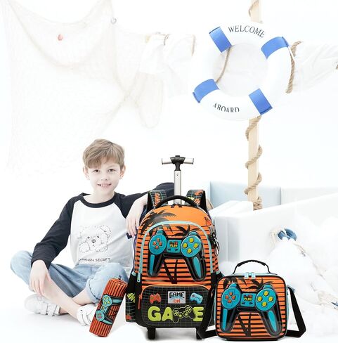 Meetbelify Girls Rolling Backpack with Wheels for Kids 3D Butterfly School Roller Backpack,Carry on Travel Luggage with Lunch Bag and Pencil Case for Girls Ages 5-12 in Kuwait